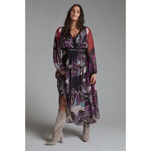 Anthropologie Let Me Be Floral Midi Dress Size M